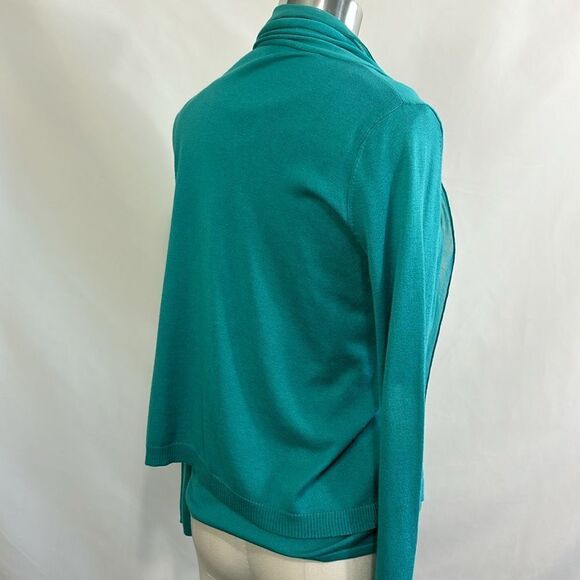 Belford Turquoise Drape Front Cardugan Shell and Tank Top Set - Picture 3 of 7